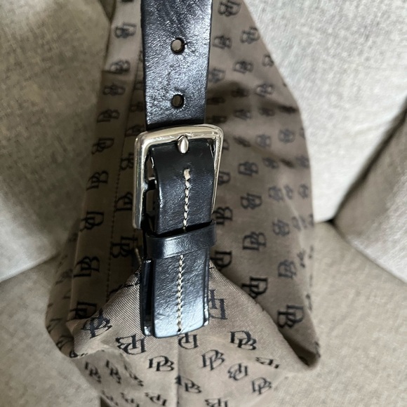 Dooney and Bourke Black&Brown Monogram Large Canvas and Leather Tote 18x13 - Picture 8 of 14